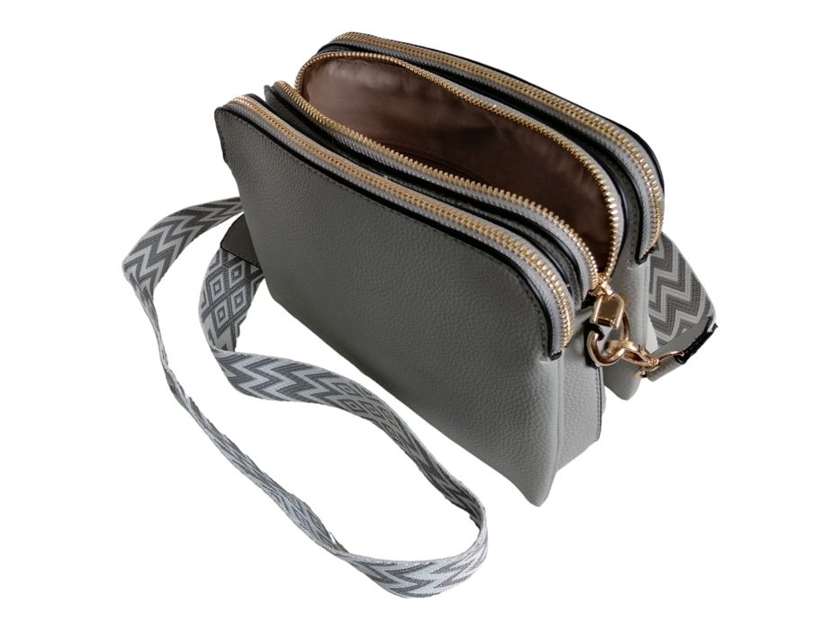 Klasyczna Torebka Damska Listonoszka Na Ramię - Szara