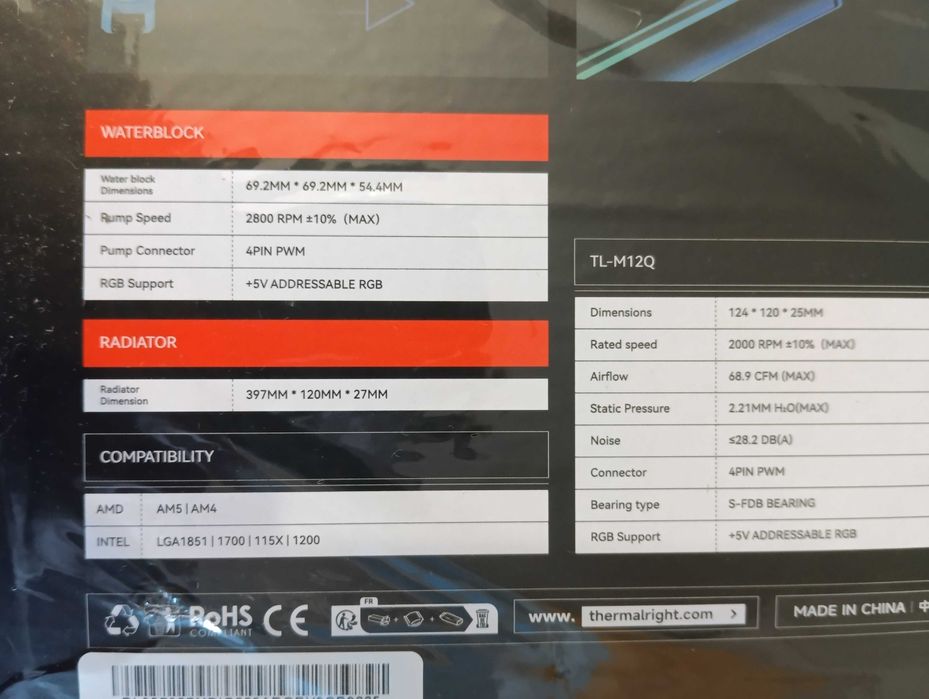 Водяне охолодження Thermalright Frozen Magic 360 Digital ARGB Black V2