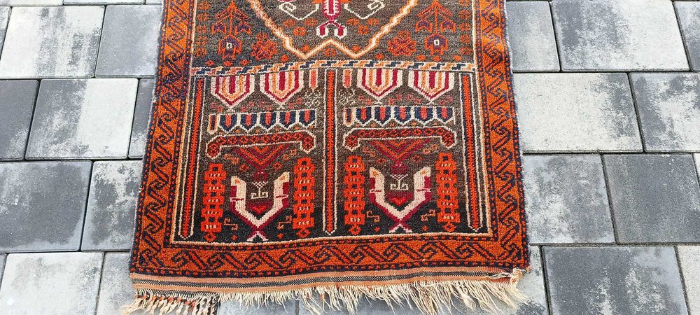 Unikatowy Afgański Dywan BALUCH 141x76 cm – Drzewo Życia | Wełna