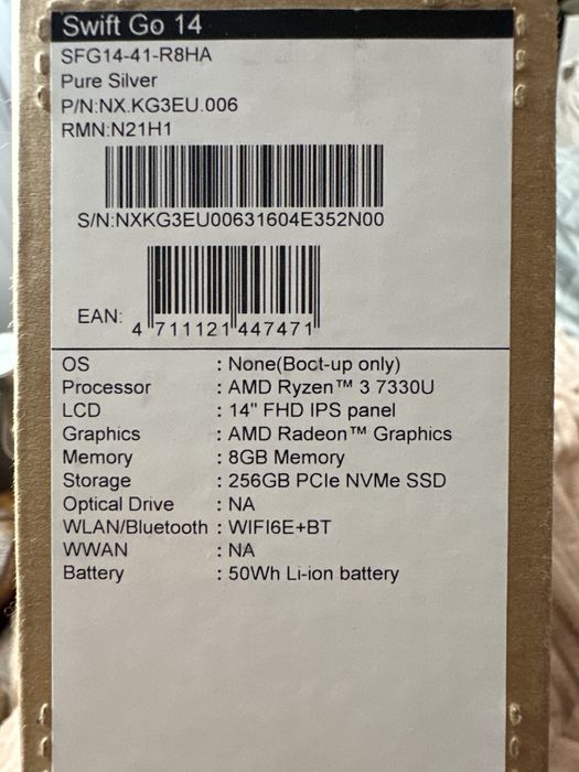 Ноутбук Acer Swift Go 14 стан нового ноутбуку