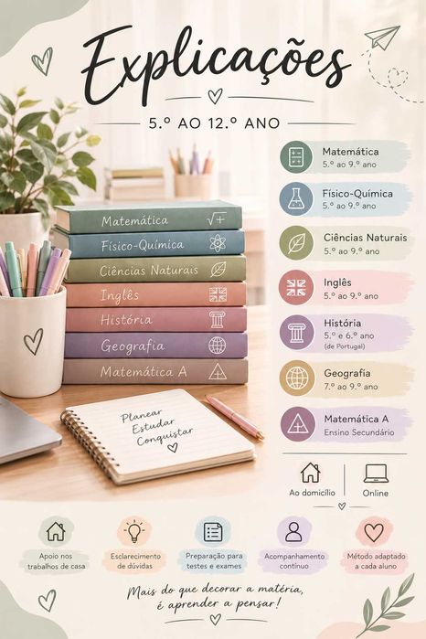 Explicações 5.° ao 9.° ano