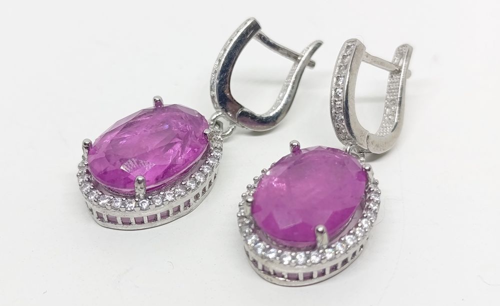 Kolczyki Turmalin, cyrkonie kolczyki 925