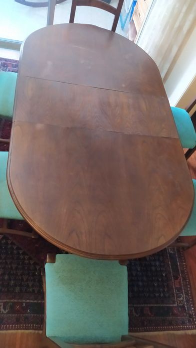 Mesa de jantar extensível com 6 cadeiras