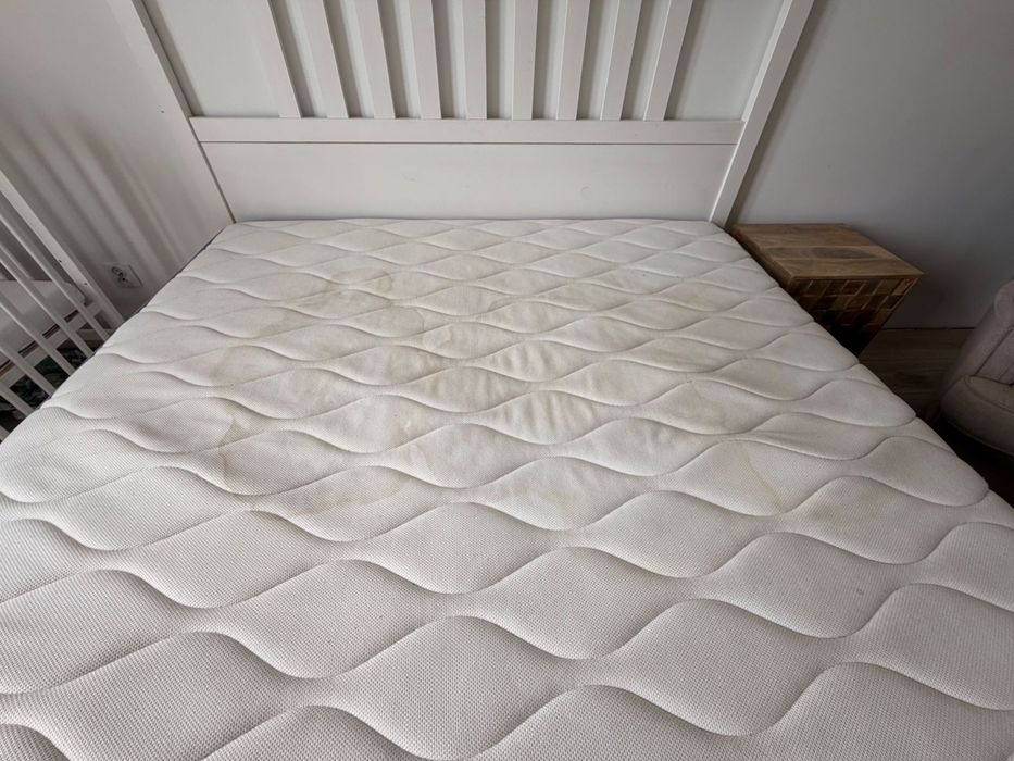 Łóżko IKEA HEMNES 160x200 białe + Materac VÅGSTRANDA | Zestaw