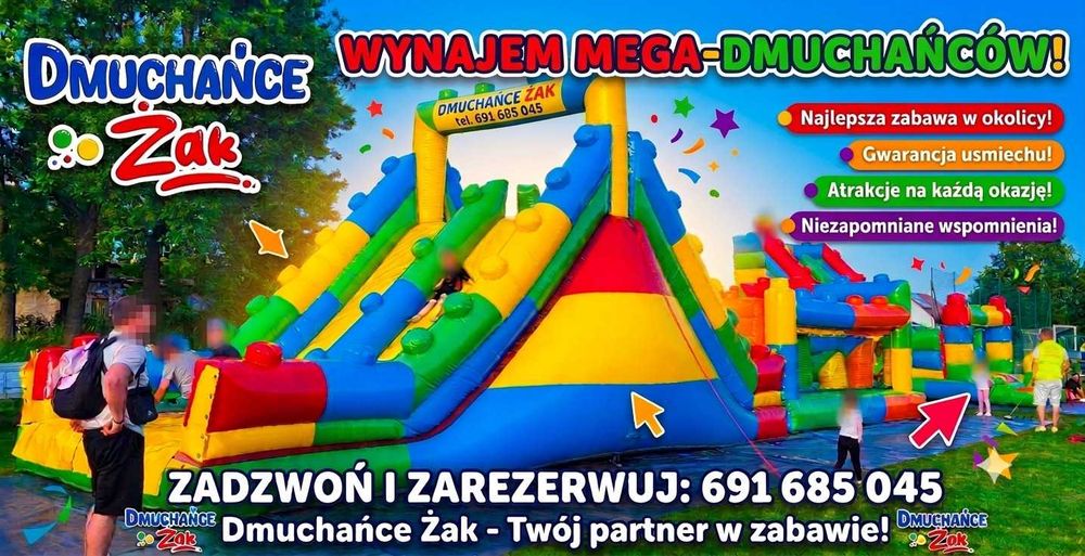 WYNAJEM Dmuchańców PIANA PARTY Wynajem Zjeżdżalni Dmuchaniec Wynajem