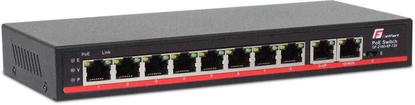Switch POE GETFORT 8FE+2GE 120W 21980