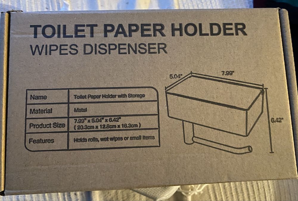 NOWY uchwyt na papier toaletowy schowek