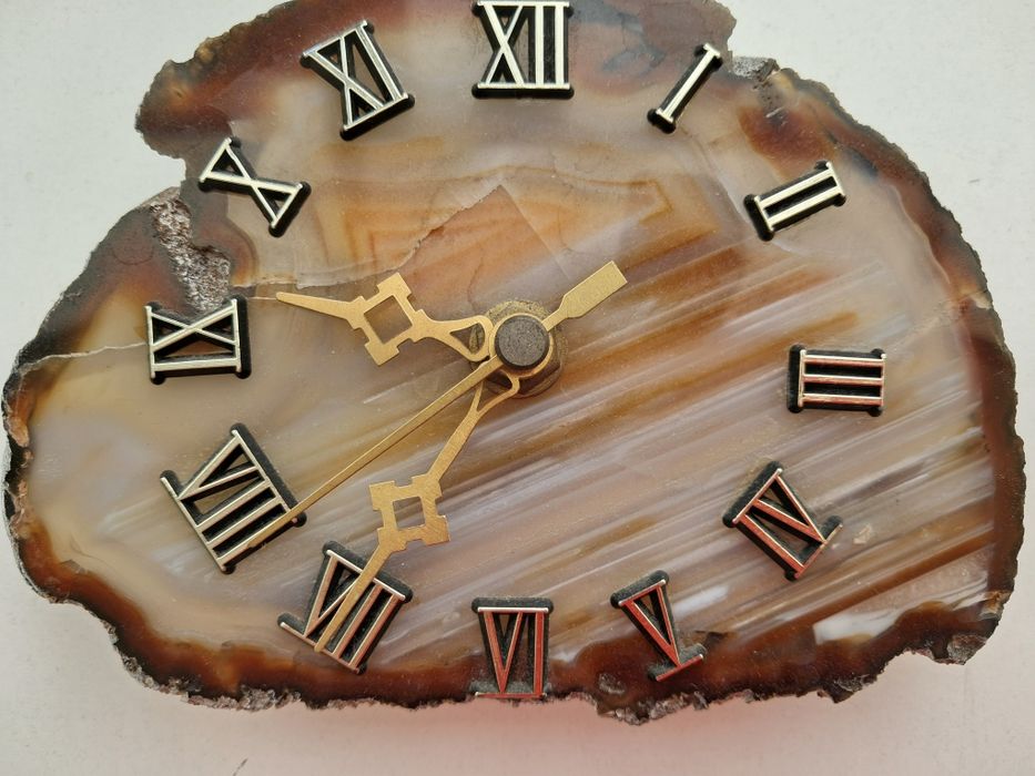 Vertage Zegar ścienny z kamienia naturalnego agatu