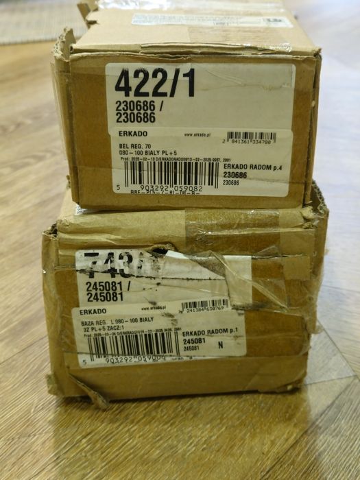 Baza ościeżnicy regulowana 80-100 mm lewa biała i belka 70mm