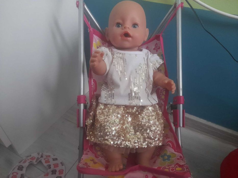 Lalka baby born w wózeczku używane uszkodzone