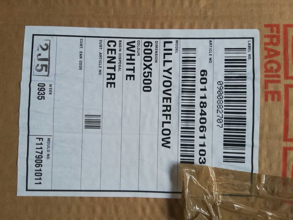 Nowa solidna umywalka nablatowa Lilly Overflow