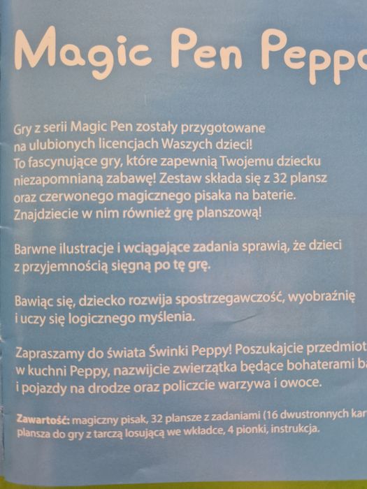 Gra Zagadki Świnka Peppa magic pen