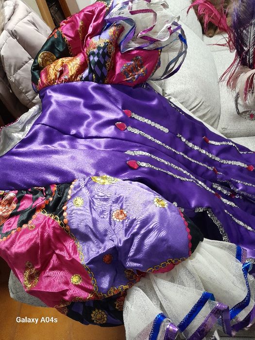 Fantasia de carnaval com teara com lindas plumas lindíssima carnaval