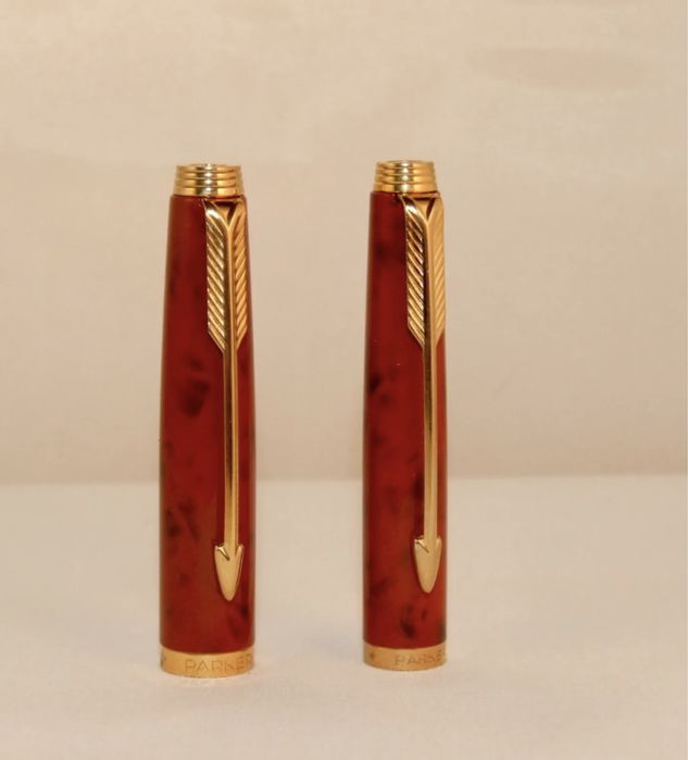VIntage Parker 75 Fountain & Ballpoint Pen set- QUARTZ JASPER RED