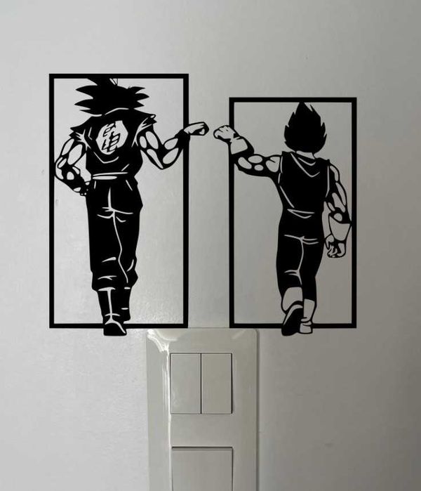 Son Goku & Vegeta – Wall Art Minimalista em Impressão 3D