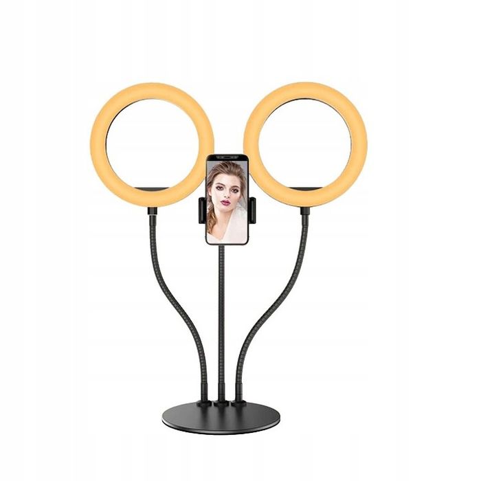 Lampa pierścieniowa 2 x 8" do selfie przenośna F-534A
