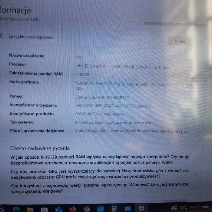 Sprzedam komputer HP