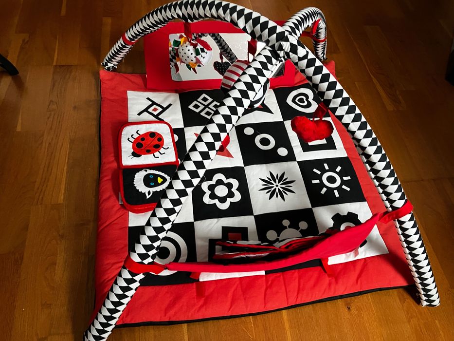 Mata sensoryczna Baby sense - lusterko + książeczki