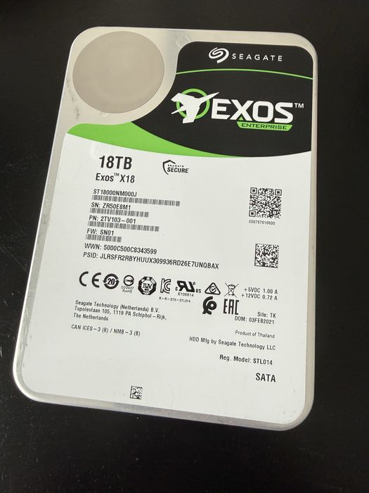 Seagate Exos X18 18TB ST18000NM000J — 1700h pracy / gwarancja do 10/2026