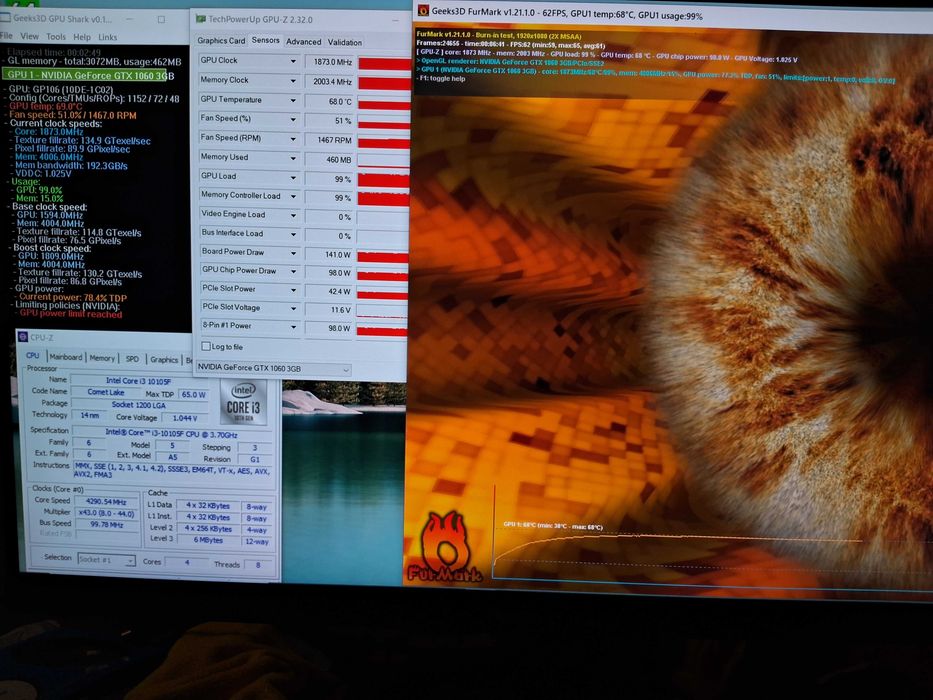 Ігровий ПК i3-10105f(4/8),12DDR4,SSD256,HDD500,GTX-1060