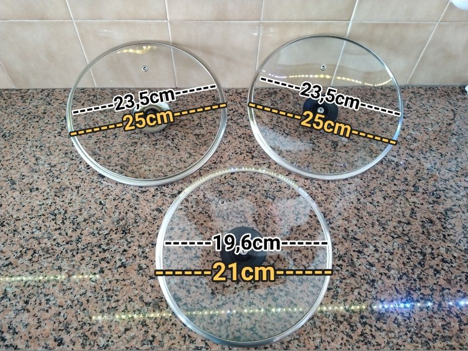 Tampas de vidro tachos panelas e frigideiras casa quarto apartamento.