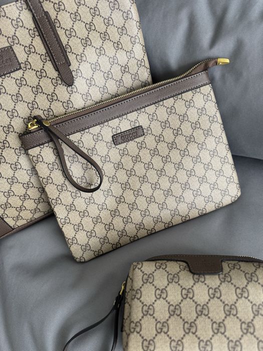 Сумка шопер тоут Gucci комплект косметичка гаманець клатч гуччи GG