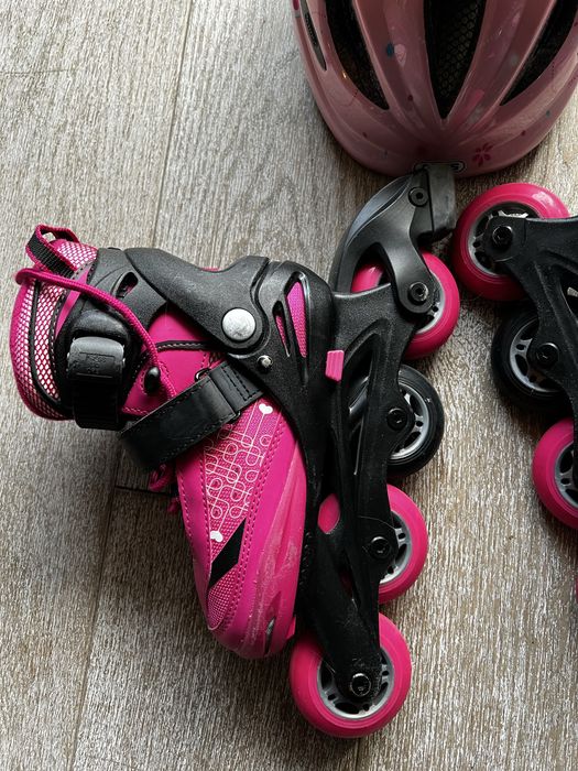 Łyżworolki dziecięce Crivit 29-33 + kask Abus