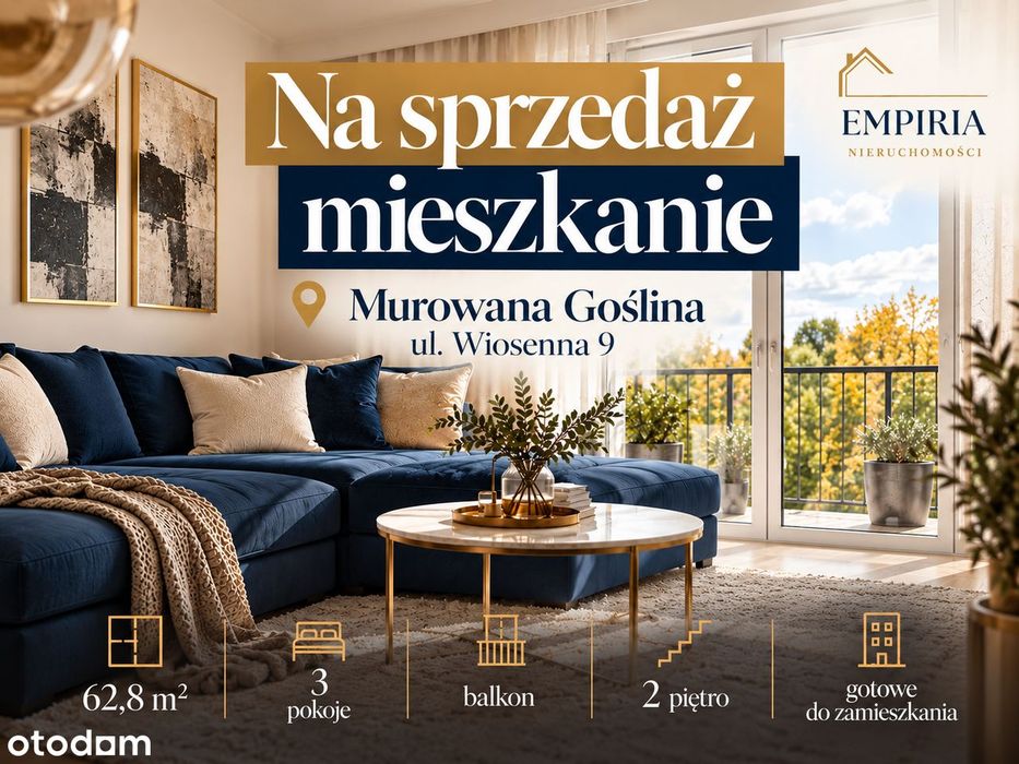 3-pokojowe mieszkanie Murowana Goślina