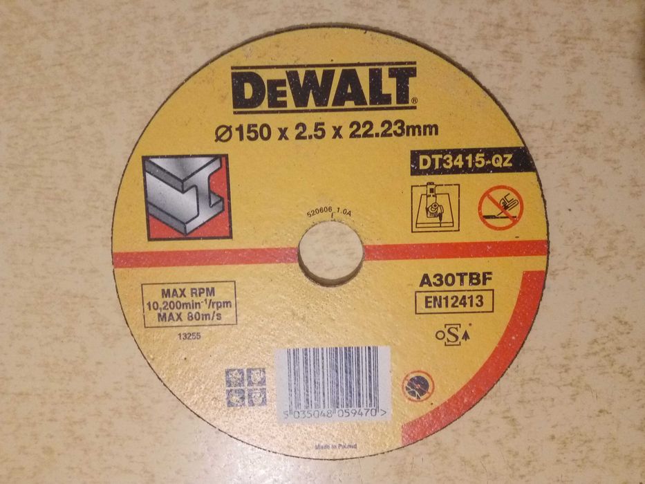 Диски абразивные отрезные DeWALT по металлу