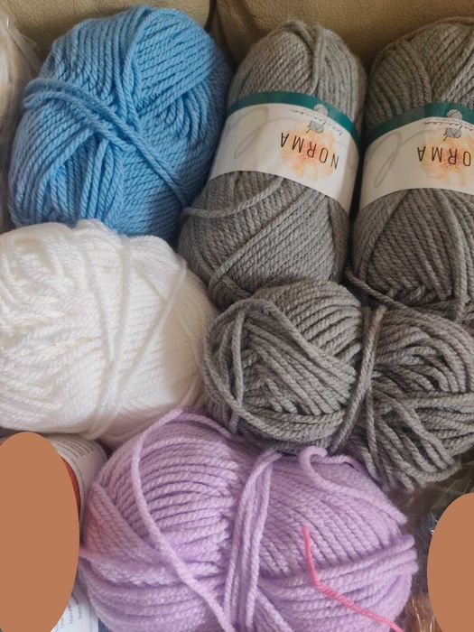 NORMA Wool Yarn – Soft Color Set for Knitting & Crochet