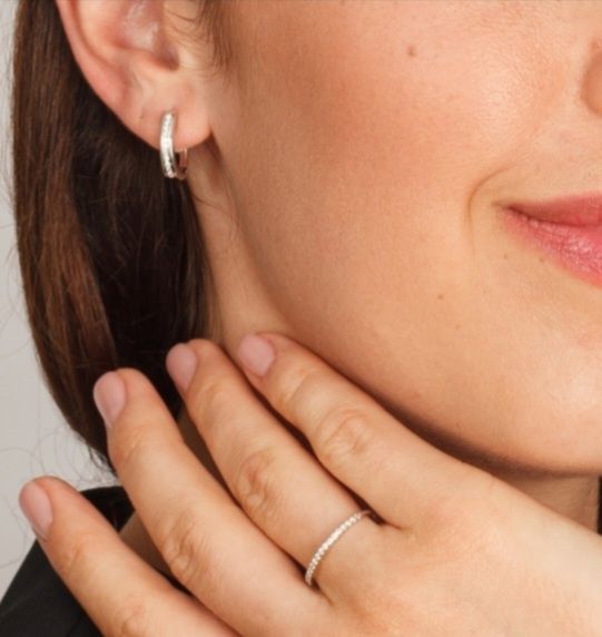 Золотые серьги с бриллиантами  0.22ct 2.41гр. дорожка  новые