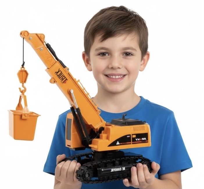 Дитячий підіймальний кран на пульті з ефектною підсвіткою та звуком