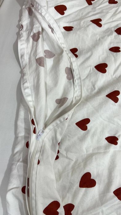 Комплект постільної білизни з сердечками | Односпальний | 90×200