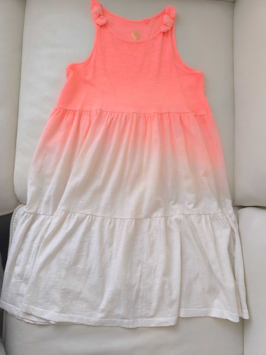 Sukienka biało-koralowa, SMYK (Cool Club), rozm. 134