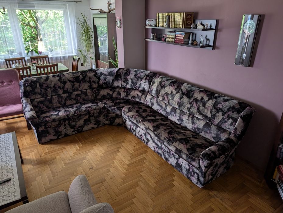 Kanapa rogowa wzór retro 250x200cm