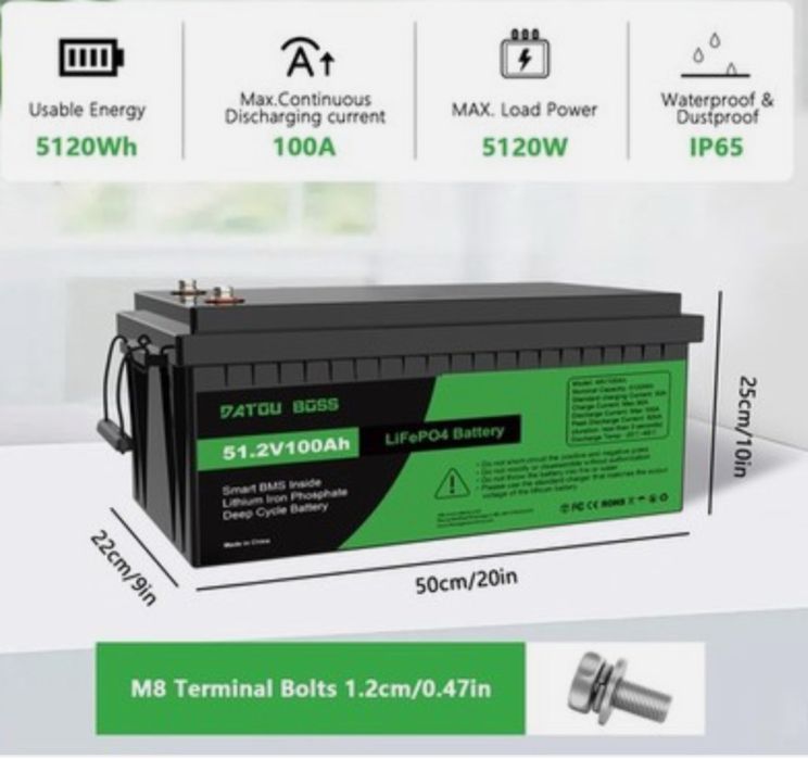 Аккумулятор батарея LiFePO4 12V/24V/48V 100Ah 200Ah 300Ah