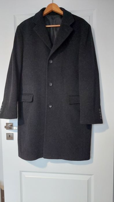 Płaszcz wełniany Biaggini r.48, XL  ciemny grafit