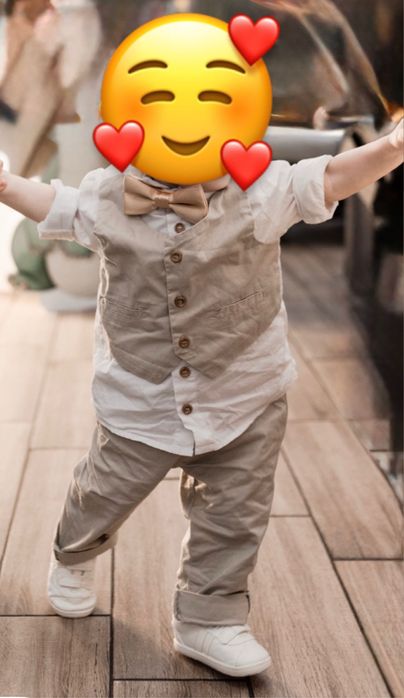 Набір на хрестини чоловічок святковий комтюм пінетки мобіль  іграшка