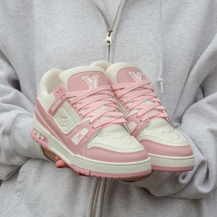 Кросівки Louis Vuitton LV Trainer Sneakers White/Pink (Luxe)