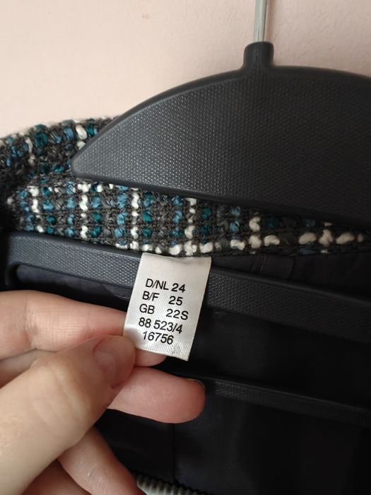 Marynarka żakiet pepitka kratka w kratę szary niebieski 46 48 3XL 4XL