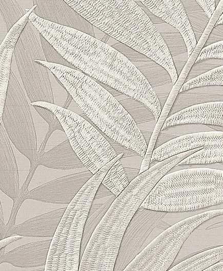Papel de Parede Folhagem Textura Tecido Cinza Design ID GR322101 NOVO
