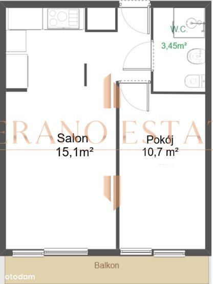 38 m² - Centrum Radomia| 2 pokoje | Balkon | Winda - Widok 3