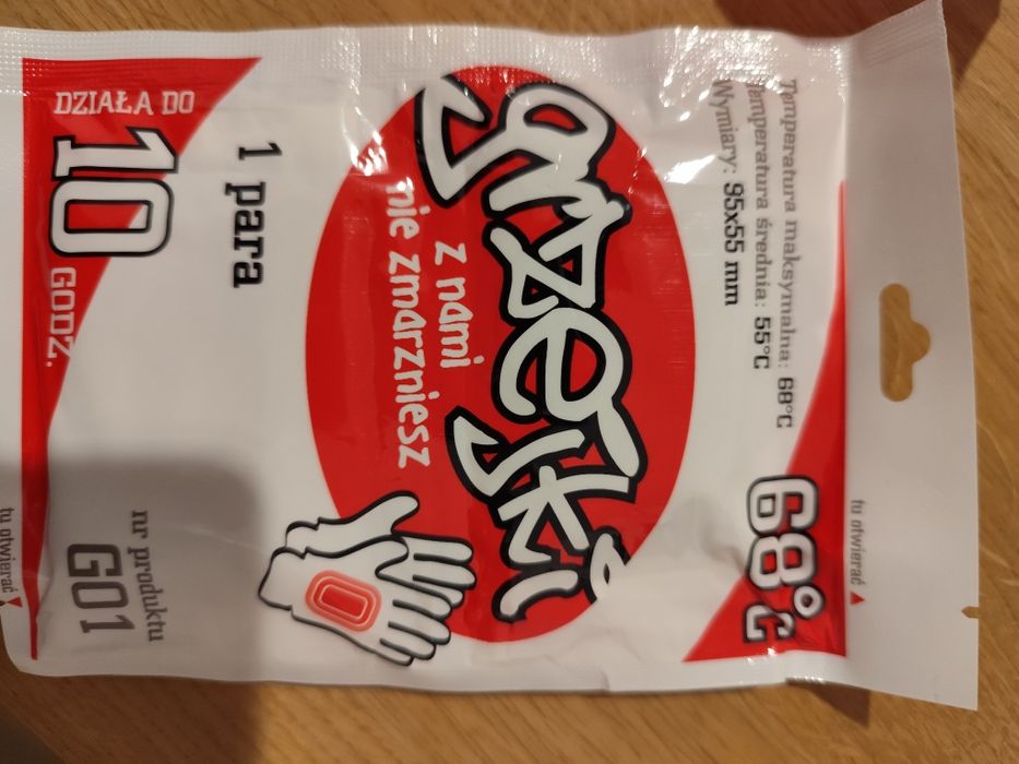 Grzejki, jednorazowe ogrzewacze do rąk. 1 para