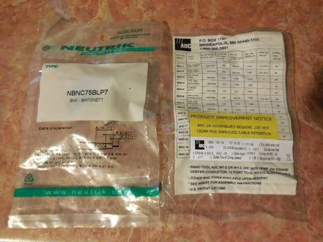 Neutrik & ADC BNC байонетный видео разъем не Китай.