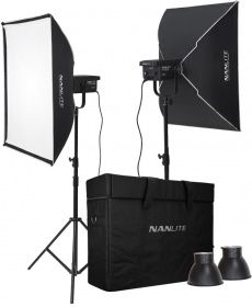 Nanlite fs-300 kit com mala de transporte e tripés