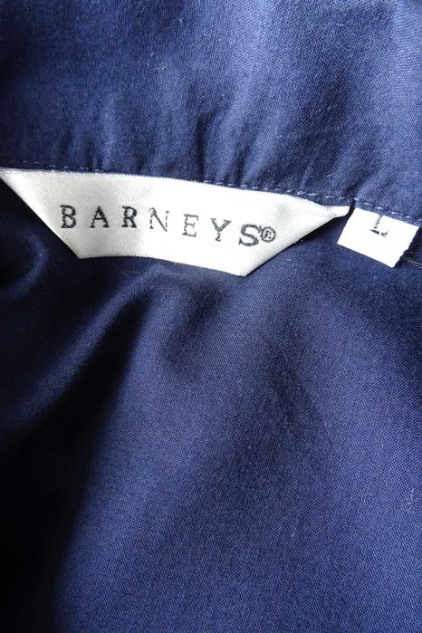 Koszula z krótkim rękawem rozpinana, Barneys, granat, rozmiar L (40), folk haft