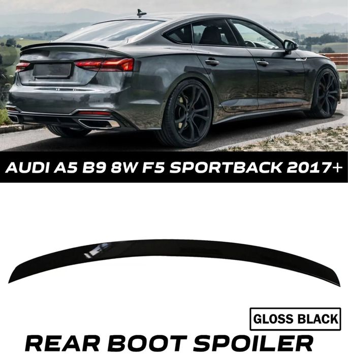 Спойлер багажника Audi A5 B9 2016-2019 сабля S5 S-line черный глянец