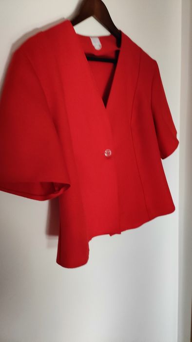 Narzutka ślub wesele bolerko r. 46 czerwony