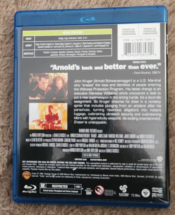 Bluray Eraser Schwarzenegger