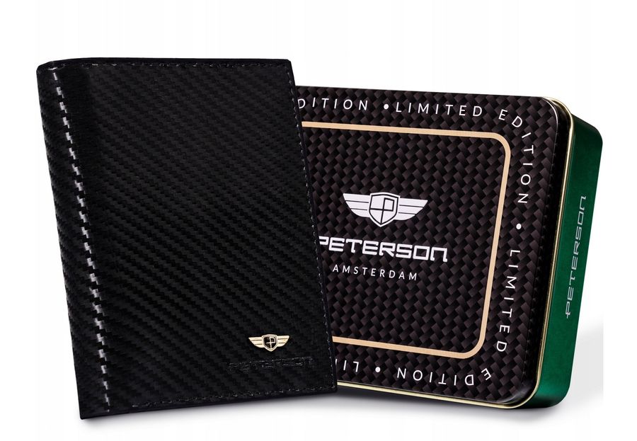 duży, pionowy portfel męski ze skóry naturalnej - peterson